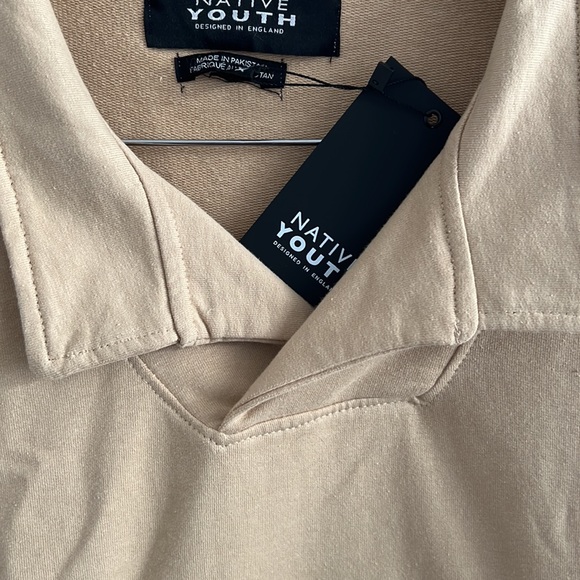 NWT Native Youth Long Sleeve Camel colour notch Collar thick Cotton. Size XL - Picture 4 of 7